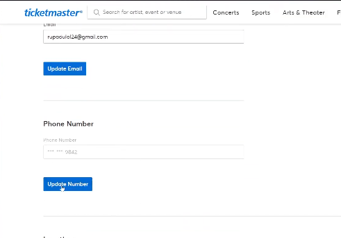 Change Your Phone Number on Ticketmaster 3